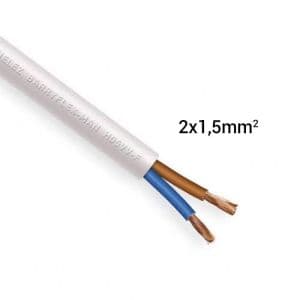 câble électrique souple H05VV-F 2x1.5mm² blanc Nexans