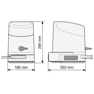 NICE Hopp Kit de motorisation pour portail battant - Dimensions