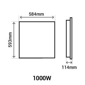 noidcn3483sehs-noirot-fontea-radiateur-inertie-fonte-1000w-schéma avec dimensions