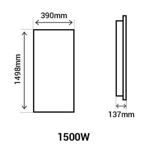 noidcn3495seec-noirot-fontea-radiateur-inertie-fonte-1500w-schéma avec dimensions