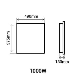 noidcs1063fdfs-noirot-radiaflo-radiateur-inertie-fluide-1000w-schéma avec dimensions