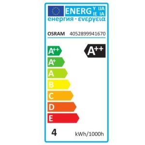 OSRAM Ampoule LED filament sphérique 4W 470lm E14 230V