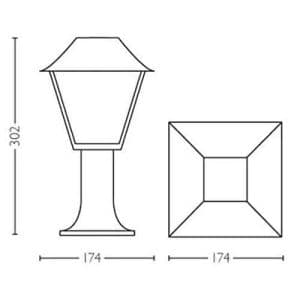 Borne d'éclairage extérieure - Dimensions