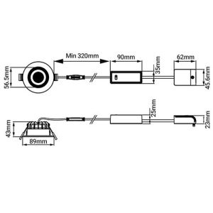 Spot LED Philips encastrable - schéma avec dimensions