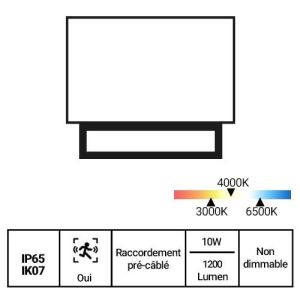 Projecteur Philips LED 10W - fiche technique