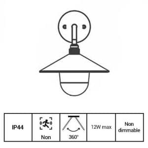 ARLUX Applique extérieure LED Peak 230V E27 12W max anthracite - fiche technique