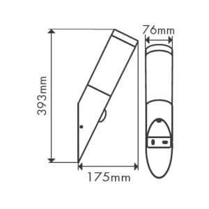 Dimensions de l'applique LED torche