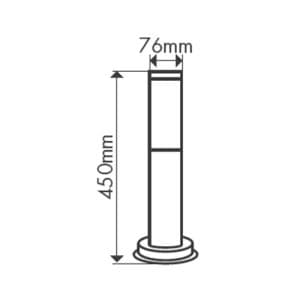 Dimensions de la borne d'éclairage