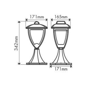 Caractéristiques de la borne d'éclairage extérieure