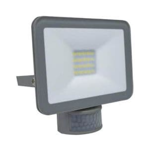 Projecteur extérieur LED extra plat à détection 230V 10W 900lm 4000°K gris - vue de profil