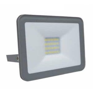 Projecteur extérieur LED extra plat 230V 20W 1800lm 4000°K gris - vue de profil