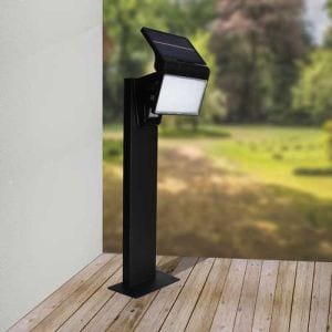 Potelet solaire LED noir terrasse