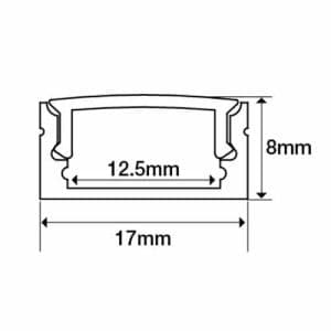 Dimensions profils aluminium droit pour ruban LED