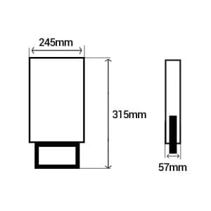 Projecteur LED extérieur asymétrique 230V 100W 10000lm 4000°K IP65 noir - schéma avec dimensions