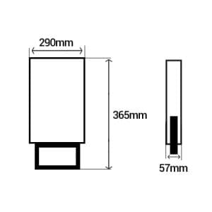 Projecteur LED extérieur asymétrique 230V 150W 15000lm 4000°K IP65 noir - schéma avec dimensions