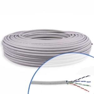 Câble informatique RJ45 4P catégorie 6 U/FTP 250Mhz - Couronne de 100m - coloris gris