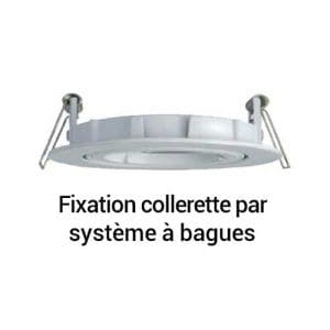 Support de spot encastré orientable rond 81mm blanc - fixation collerette par système à bagues