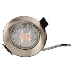 Spot LED remplaçable encastrable et orientable 230V 5W 400lm 2700K 82mm acier brossé