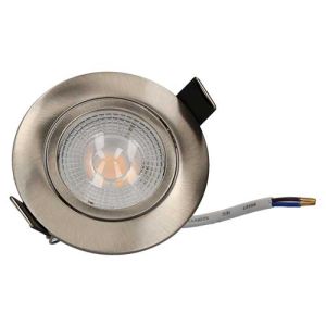 Spot LED remplaçable encastrable et orientable 230V 5W 400lm 4000K 82mm acier brossé