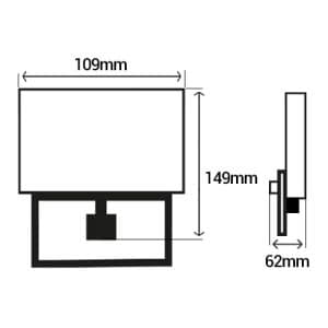 Projecteur extérieur LED extra plat à détection 230V 10W 700lm 4000K noir - dimensions