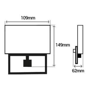 Projecteur extérieur LED extra plat à détection 230V 10W 700lm 4000K blanc - dimensions