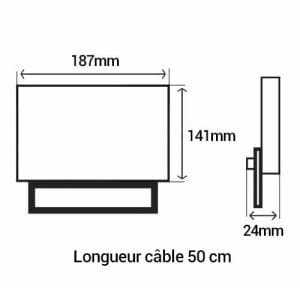 Projecteur extérieur LED extra plat précâblé 230V 30W 2550lm 4000K blanc dimensions