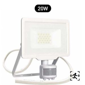 Projecteur extérieur LED extra plat précâblé à détection 230V 20W 1700lm 4000K blanc