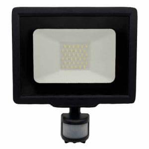 Projecteur extérieur LED extra plat précâblé à détection 230V 30W 2550lm 4000K noir