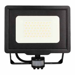 Projecteur LED extra plat précâblé à détection 50W 4250lm noir