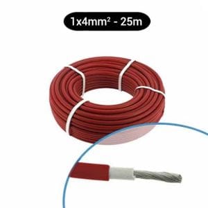 Câble solaire 4mm² rouge - Couronne de 25m