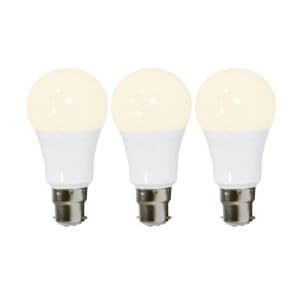 Lot de 3 ampoules LED B22 230V 10W(=80W) 850lm 3000K standard