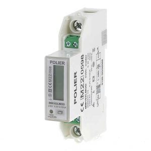 Compteur d'énergie 100A monophasé certifié MID Modbus POLIER - vue de profil