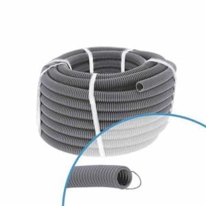 gaine grise ICTA D25 PROFIFLEX vendue en couronne de 25m avec tire fil intégré