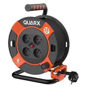 Enrouleur électrique de bricolage Quarx avec câble H05VV-F 3G1,5mm² d'une longueur de 25m