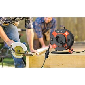 QUARX Enrouleur électrique de jardin 40m avec câble H05VV-F 3G1.0mm² idéal pour vos travaux extérieurs