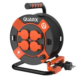 Enrouleur électrique pro QUARX avec câble H07RN-F, 3G2.5mm² d'une longueur de 25m