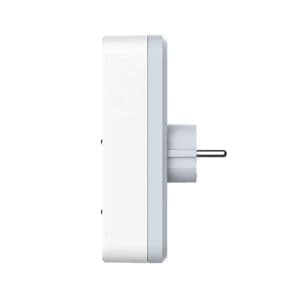 QUARX Multiprise murale Biplite 2 prises 2P+T 16A blanc avec prise USB A et C - vue de côté