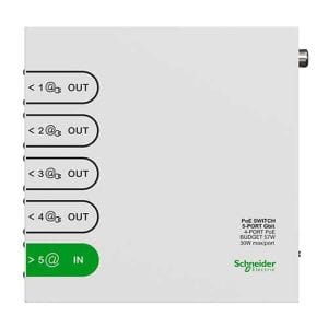 Switch Ethernet 5 ports, 4 ports 1 Gb POE 30W SCHNEIDER Resi9 - photo vue de face