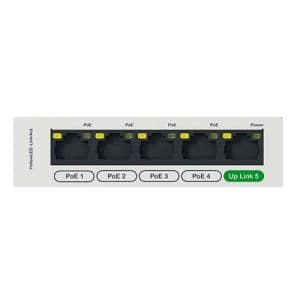 Switch Ethernet SCHNEIDER Resi9 - photo zoom port d'entrée + 4 ports de sortie PoE