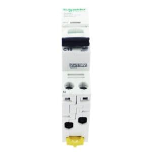 SCHNEIDER Acti9 iDT40T Disjoncteur 10A Ph+N courbe C 6kA 230V - vue de dessous