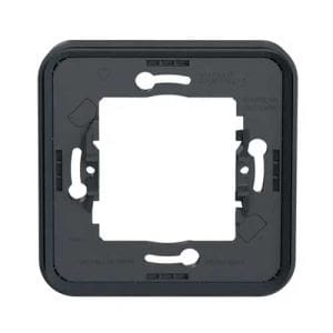 Fixations arrières du support pour appareillages encastrés Schneider Mureva Styl gris anthracite. 1 poste, indice de protection IK08 et IP55