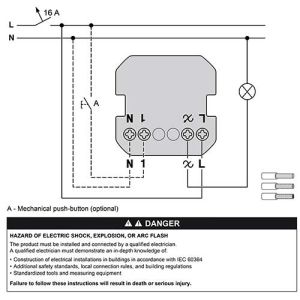 SCHNEIDER Wiser Unica interrupteur variateur poussoir 2 fils Zigbee blanc - schéma