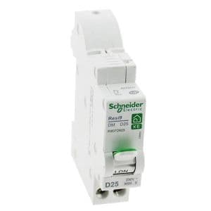 SCHNEIDER Resi9 XE Disjoncteur 25A auto Ph+N courbe D 3kA 230V - vue de dessus