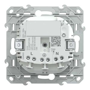 Prise électrique 2P+T connectée Zigbee blanc Schneider Wiser Ovalis - vue arrière produit