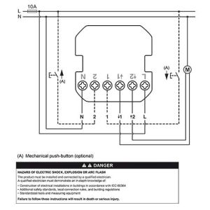 Interrupteur connecté volet-roulant 4A Zigbee blanc SCHNEIDER Wiser Ovalis - schéma