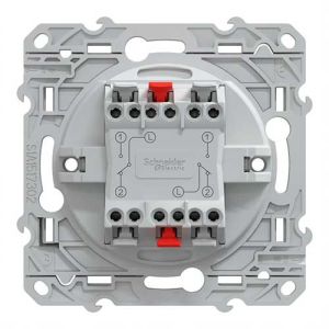 Interrupteur double va et vient SCHNEIDER Ovalis anthracite - Bornes de connexion auto