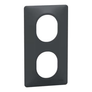 SCHNEIDER Ovalis Plaque double verticale anthracite - S340724