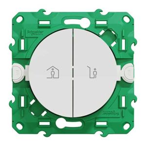 Interrupteur Schneider Odace sans fil et sans pile coloris blanc - vue de face