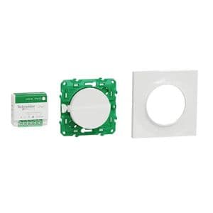 Kit sans fil sans pile Schneider Odace composé d'un micro module + un interrupteur + une plaque de finition