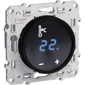 Mécanisme SCHNEIDER Odace thermostat fil pilote à écran tactile noir - S520509